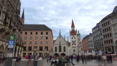 Munich Marienplatz Timelapse Stock Footage 230085482