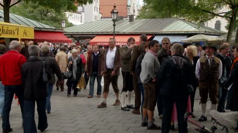 Munich Market Crowd Vidéo 43386429