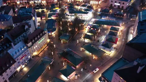 Munich by night Christmas Stock Footage 147977458