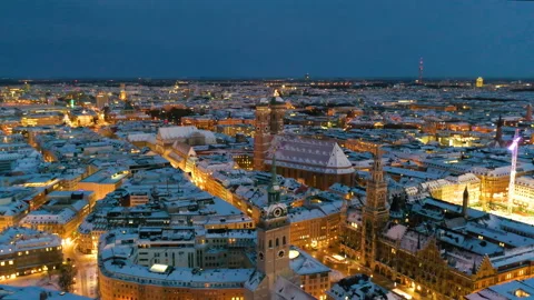 Munich at night skyline Stock-Footage 161064024