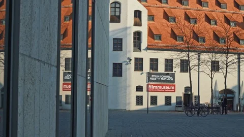 MUNICH - NOVEMBER 19: Left to right pan real time shot of the square in the 스톡 동영상 126008761