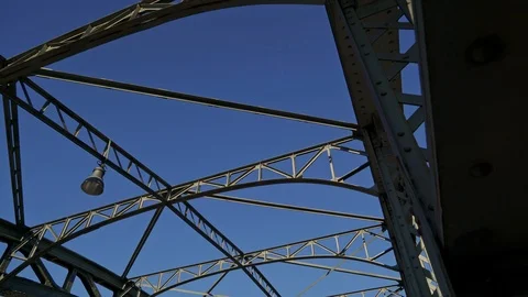 MUNICH - NOVEMBER 20: Tilt down real time establishing shot of a road bridge in Stock-Footage 126451863