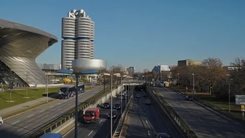 MUNICH - NOVEMBER 21: Locked down timelapse establishing shot of a highway in 動画素材 126064457