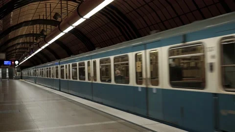 Munich Odeonsplatz underground u-bahn train station Stock Footage 211786715
