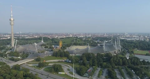 Munich Olympia park Stock Footage 93638656