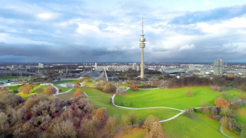 Munich olympia park germany 스톡 동영상 167307645