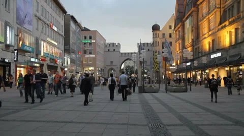 Munich Pedestrian Zone Stock-Footage 7741606