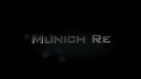 Munich RE 3D title word made with metal animation text on transparent black Stock Footage 255716940