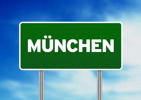 Munich road sign Stock Illustration