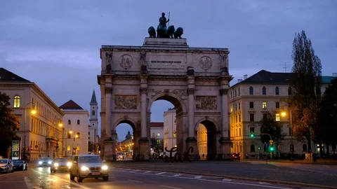 Munich - Siegestor Stock Footage 97258962