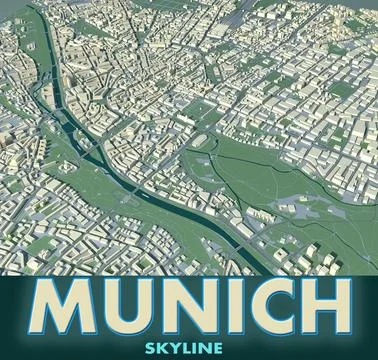 Munich Skyline 3D Model