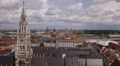 Munich Skyline Aerial View Establishing Shot Sunny Day New Town Hall Houses Roof HD Footage