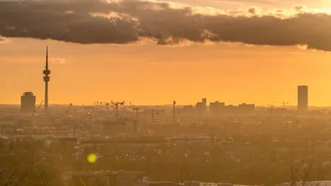 Munich skyline aerial view 動画素材 149078886
