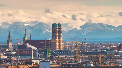 Munich skyline aerial view Video stock 149080512