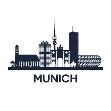 Munich Skyline Emblem Ilustración de archivo