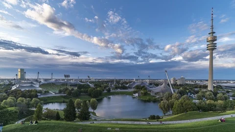 Munich skyline footage Video stock 127315856