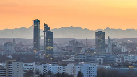 Munich skyscrapers skyline view Stock-Footage 149079407