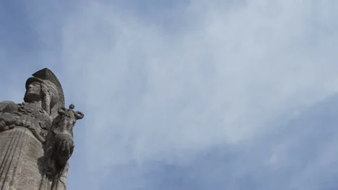 Munich Statue Pan Low Angle Sky Stock Footage 119279295