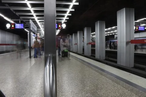 Munich Subway Station Underground / München U-Bahn Station Stock Photos