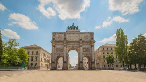Munich Victory Gate Stock Photos
