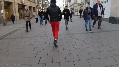 Munich walking hyperlapse Stock Footage 126363471