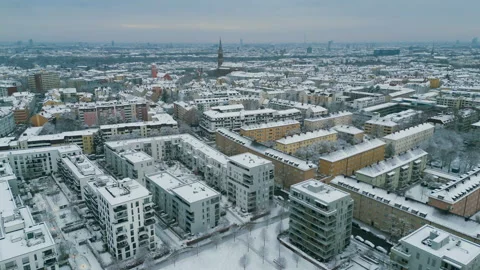 Munich winter skyline view Stock Footage 225238812
