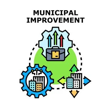 Municipal improvement system for community development plan Stock Illustration