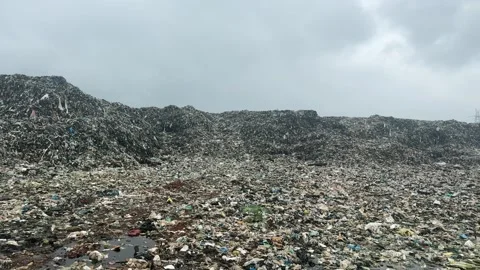 Municipal Solid Waste Landfill and Garbage Dump Near Bhubaneswar, India Video stock 341716962