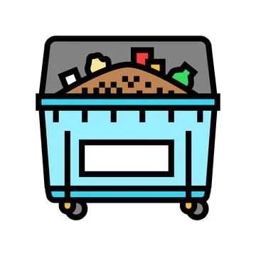 Municipal solid waste msw color icon vector illustration Stock Illustration