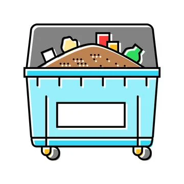 Municipal solid waste msw color icon vector illustration Stock Illustration