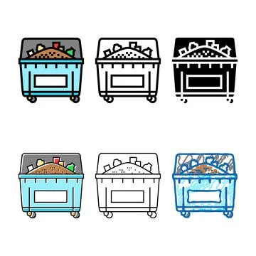 Municipal solid waste msw color icon variety vector Stock Illustration