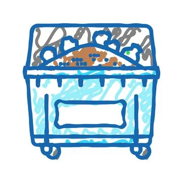 Municipal solid waste msw icon doodle illustration Stock Illustration