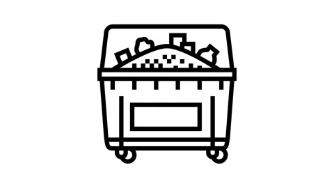 Municipal solid waste msw line icon animation Stock Footage 326129239