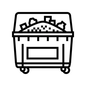 Municipal solid waste msw line icon vector illustration Stock Illustration