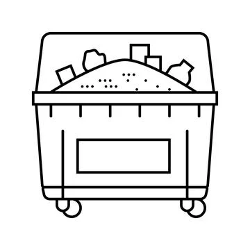 Municipal solid waste msw line icon vector illustration Stock Illustration