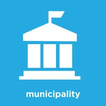 Municipality icon isolated on blue background Ilustración de archivo