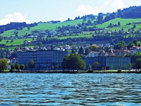 Municipality Rorschach on the south side of Lake Constance (Bodensee) Stock Photos