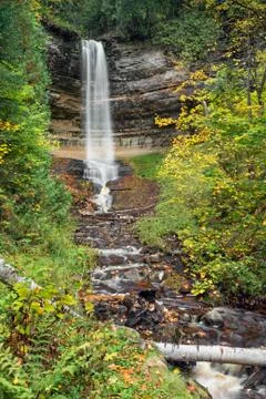 Munising Falls at Pictured Rocks Stock Photos