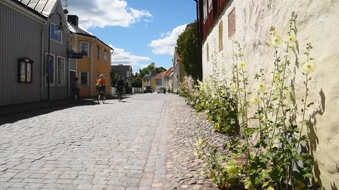 Munkbrogatan in summer Stock Footage 94439465