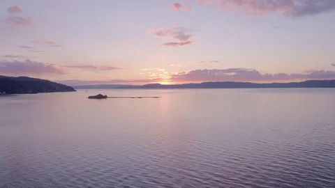 Munkholmen during sunset Stock Footage 74999894