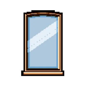 Muntin window frame pixel art vector illustration Stock Illustration