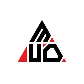 MUO triangle letter logo design with triangle shape. MUO triangle logo desi.. Illustrazione stock