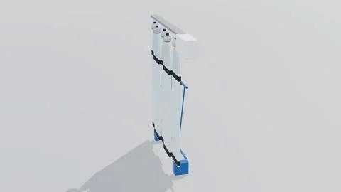 Muon veto particle detector 3d loop white background 3D animation seamless loop Stock Footage 341850528
