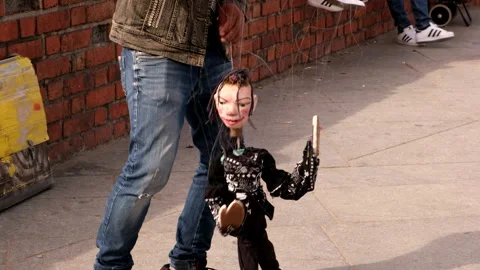 Muppet doll street performance Stock Footage 231768650