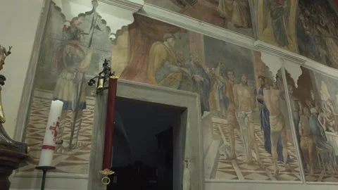 Mural about Crist in front of Pilate Stock Footage 166520550