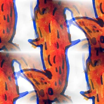 Mural background seamless  pattern fox texture Illustrazione stock