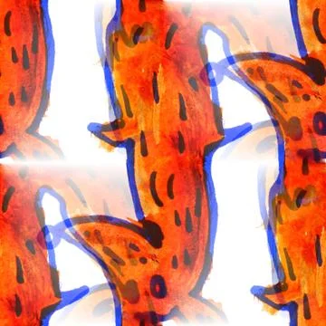 Mural background seamless  pattern fox  texture Illustrazione stock