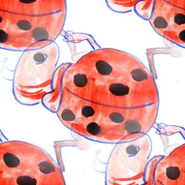 Mural background seamless  pattern ladybug texture Stock Illustration