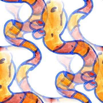 Mural background seamless  pattern snake  texture Stock Illustration