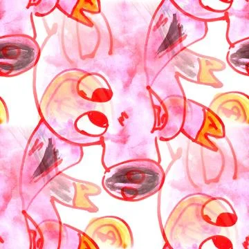 Mural  background  seamless pig pattern texture wall Stock Illustration
